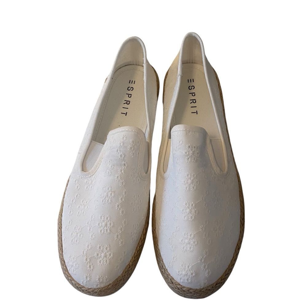 Esprit Nadine White Espadrille Slip-Ons in Ladies size 11M